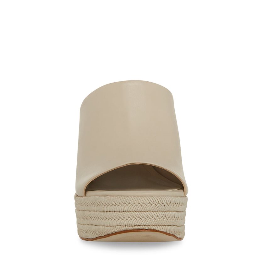 Mulas Steve Madden Darby Cuero Mujer Beige | ES TJE129